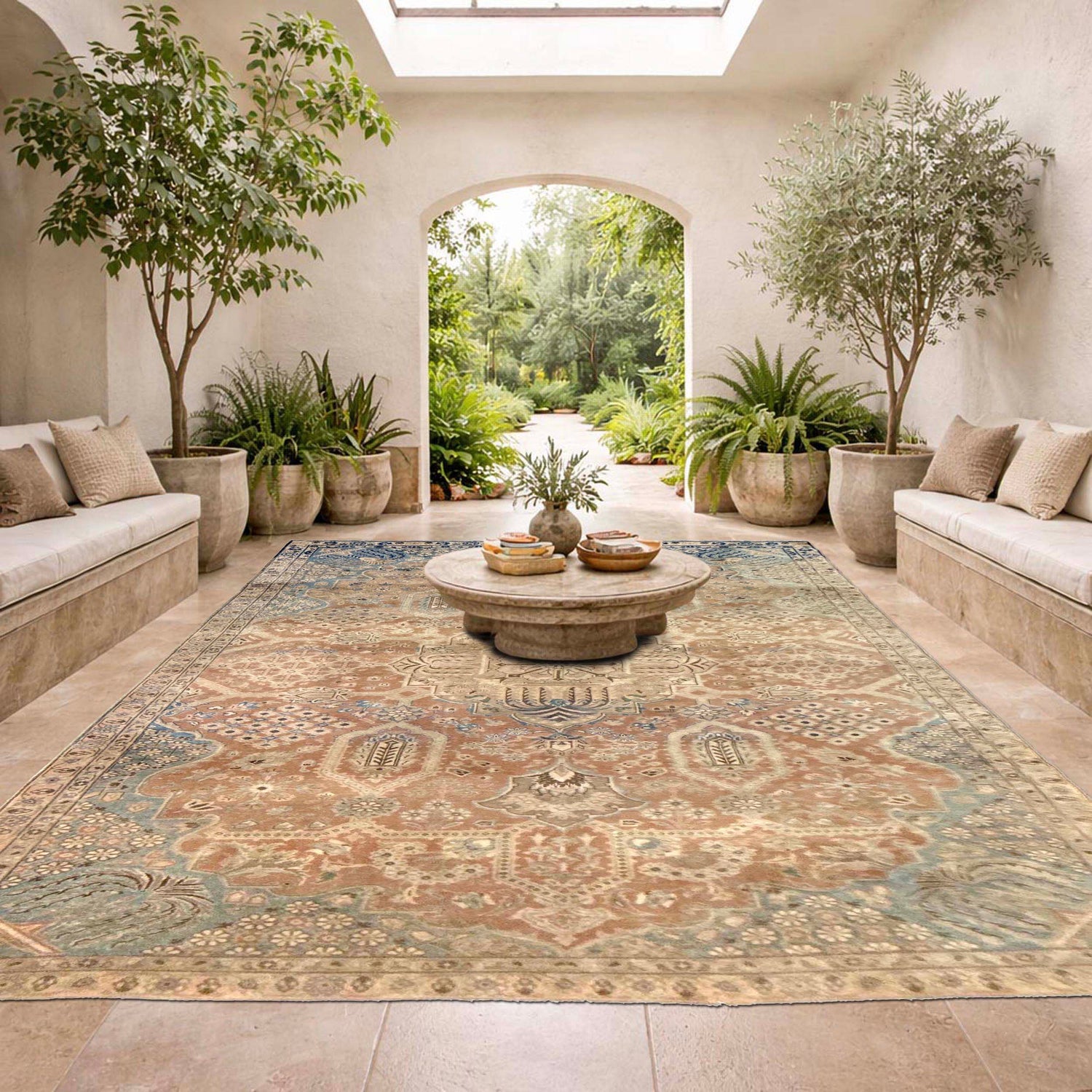 Kashan Area Rug Handmade Multi Medallion 8x10 ft