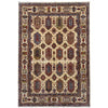 Waziri Area Rug Handmade Beige Medallion 7x10 ft