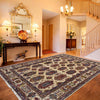 Waziri Area Rug Handmade Beige Medallion 7x10 ft