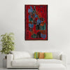 Pictorial Rug Handmade Red Design