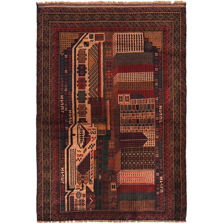 Pictorial Rug Handmade Multi Design