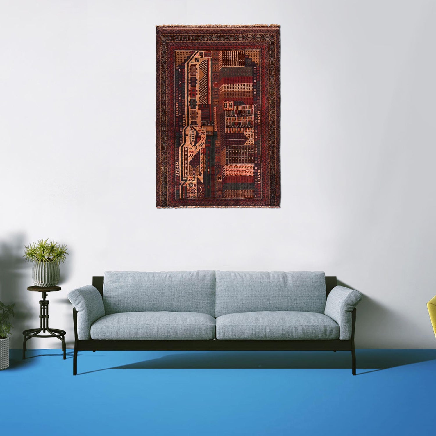 Pictorial Rug Handmade Multi Design