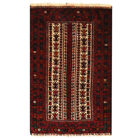 Baluchi Rug Handmade Multi Geometric 3x5 ft
