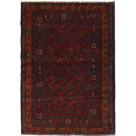 Baluchi Rug Handmade Multi Geometric 4x6 ft