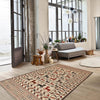 Soumak Kilim Area Rug Handmade White Pictorial 4x6 ft