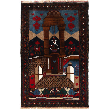 Pictorial Rug Handmade Multi Design