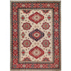 Kazak Rug Handmade Ivory Medallion 9x12 ft
