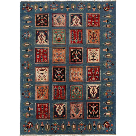 Bakhtiar Area Rug Handmade Blue Medallion 4x6 ft
