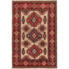 Kazak Rug Handmade Ivory Medallion 3x5 ft