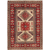Kazak Rug Handmade Ivory Medallion 3x5 ft