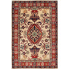 Kazak Rug Handmade Ivory Medallion 3x5 ft