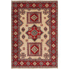 Kazak Rug Handmade Ivory Medallion 3x5 ft