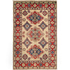 Kazak Rug Handmade Ivory Medallion 3x5 ft