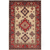 Kazak Rug Handmade Ivory Medallion 3x5 ft