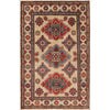 Kazak Rug Handmade Ivory Medallion 3x5 ft