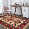 Kazak Rug Handmade Ivory Medallion 2x4 ft