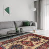Kazak Rug Handmade Ivory Medallion 2x4 ft