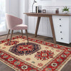 Kazak Rug Handmade Ivory Medallion 2x4 ft