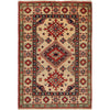 Kazak Rug Handmade Ivory Medallion 2x4 ft