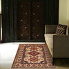 Kazak Rug Handmade Ivory Medallion 2x4 ft