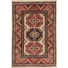 Kazak Rug Handmade Ivory Medallion 2x4 ft