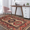 Kazak Rug Handmade Ivory Medallion 2x4 ft