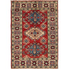 Kazak Rug Handmade Red Medallion 2x4 ft