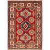 Kazak Rug Handmade Red Medallion 2x4 ft