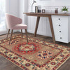 Kazak Rug Handmade Gray Medallion 2x4 ft