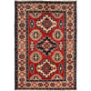 Kazak Rug Handmade Red Medallion 2x4 ft