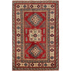 Kazak Rug Handmade Red Medallion 3x5 ft