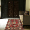 Kazak Rug Handmade Red Medallion 3x5 ft