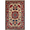 Kazak Rug Handmade Ivory Medallion 3x5 ft