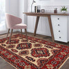 Kazak Rug Handmade Ivory Medallion 2x4 ft