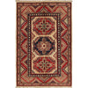 Kazak Rug Handmade Ivory Medallion 2x4 ft