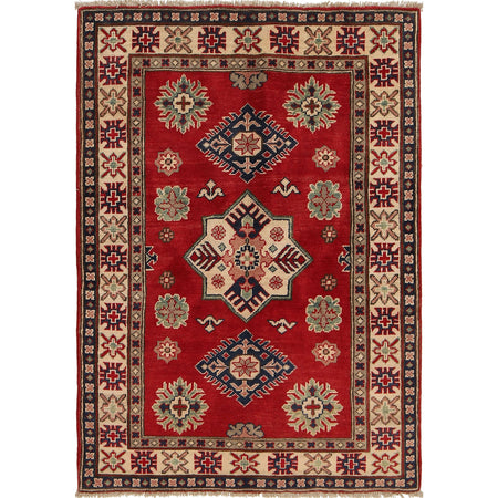 Kazak Rug Handmade Red Medallion 3x5 ft
