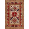 Kazak Rug Handmade Ivory Medallion 3x5 ft