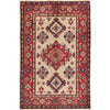 Kazak Rug Handmade Ivory Medallion 3x5 ft