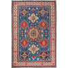 Kazak Rug Handmade Blue Medallion 9x12 ft