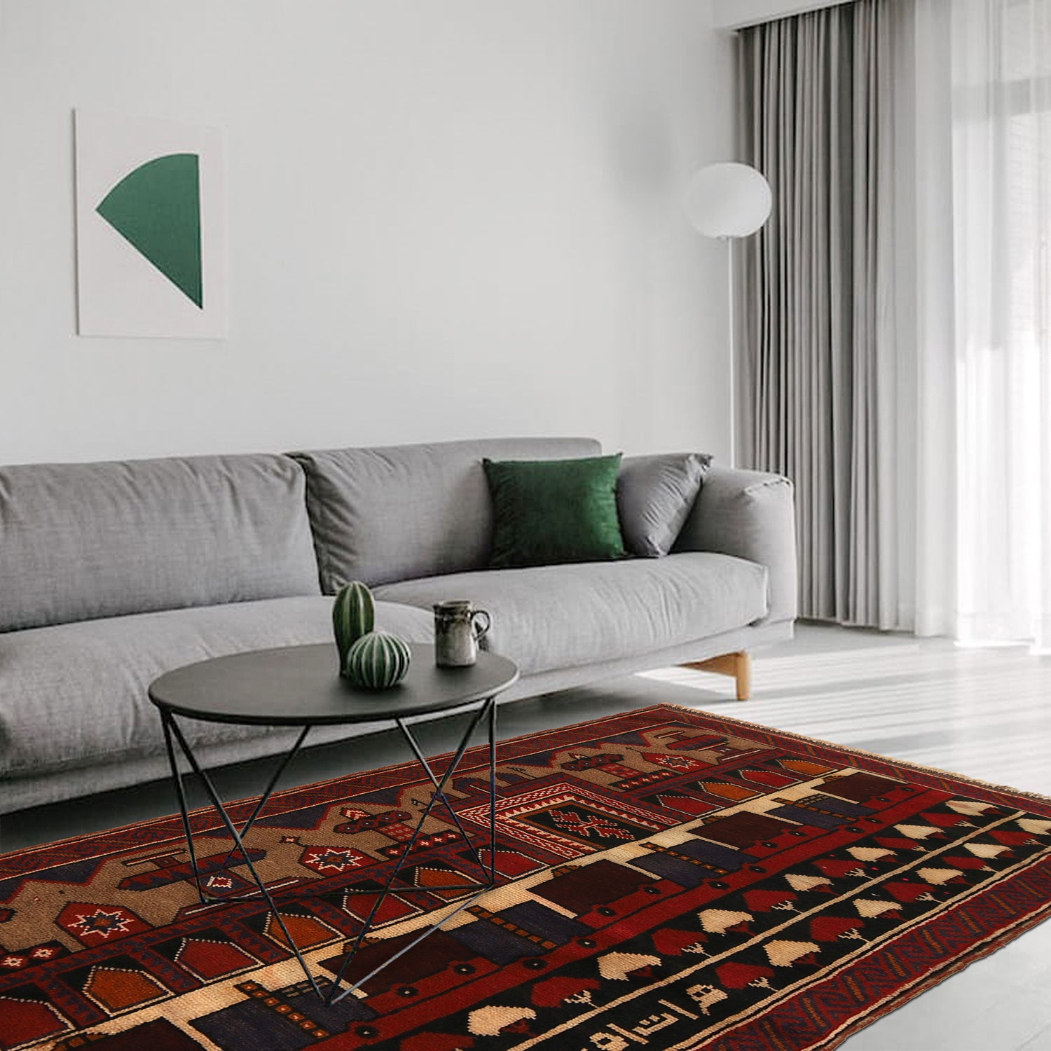 Pictorial Rug Handmade Multi Design
