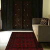 Baluchi Rug Handmade Red Geometric 4x6 ft