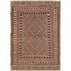 Soumak Kilim Area Rug Handmade White Geometric 4x6 ft