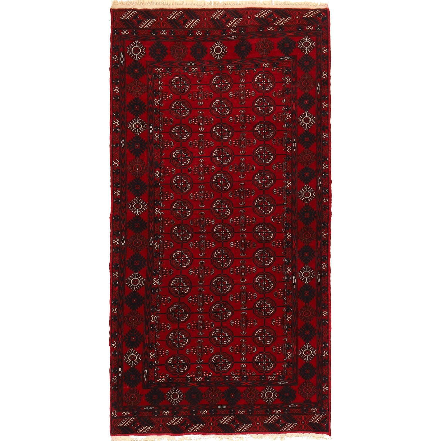 Bokhara Rug Handmade Vibrant Red Medallion 6' Runner