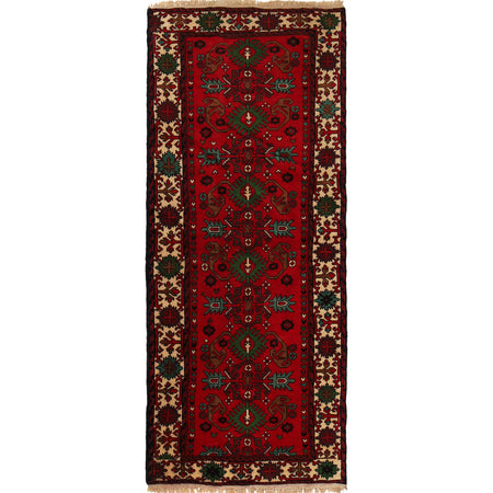 Bokhara Rug Handmade Vibrant Red Medallion 6' Runner