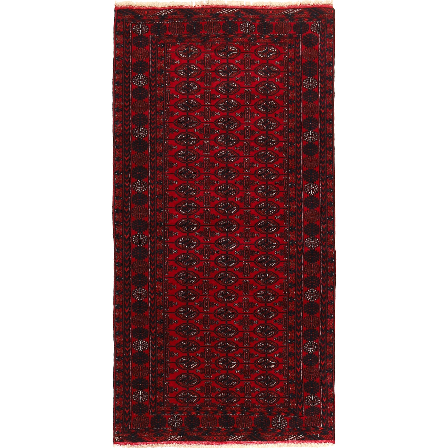 Bokhara Rug Handmade Vibrant Red Medallion 6' Runner