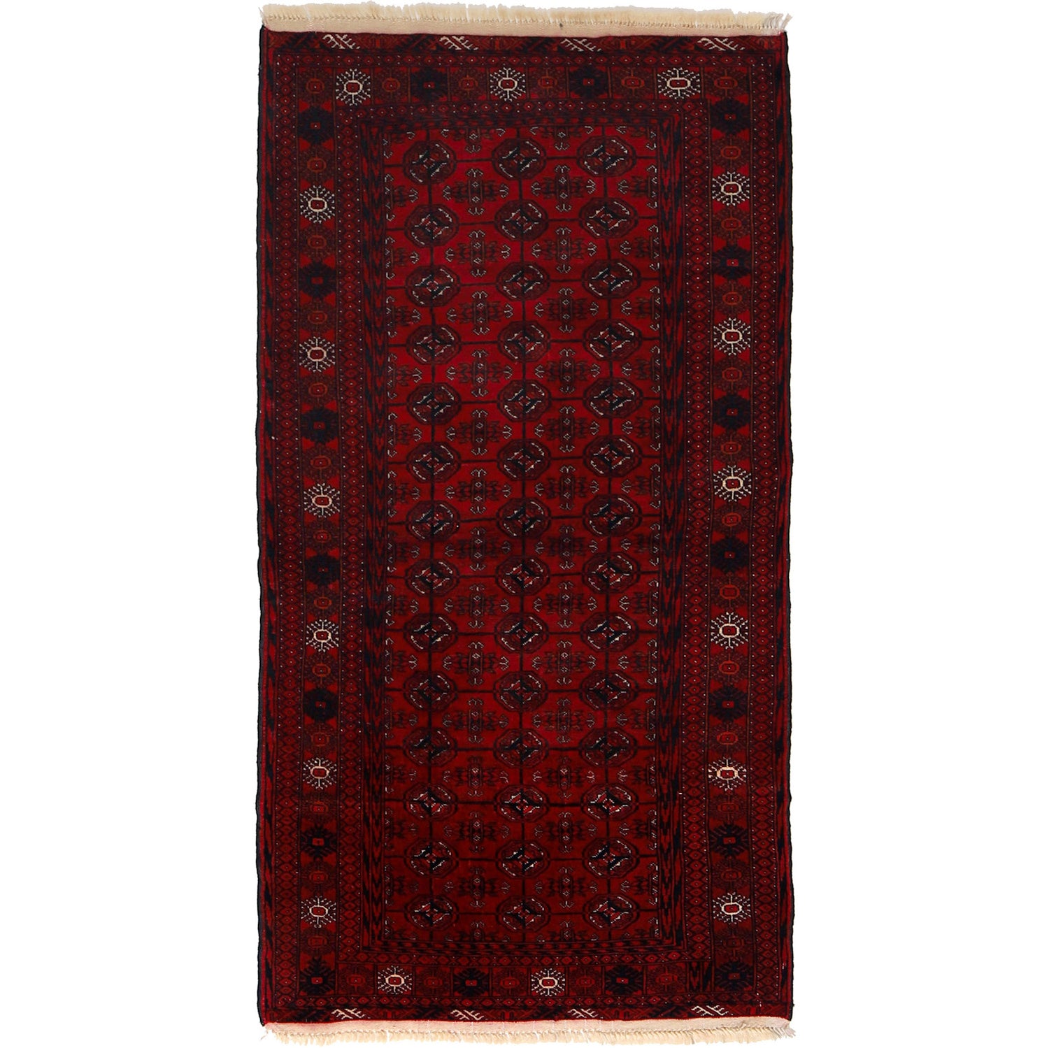 Bokhara Rug Handmade Vibrant Red Medallion 6' Runner