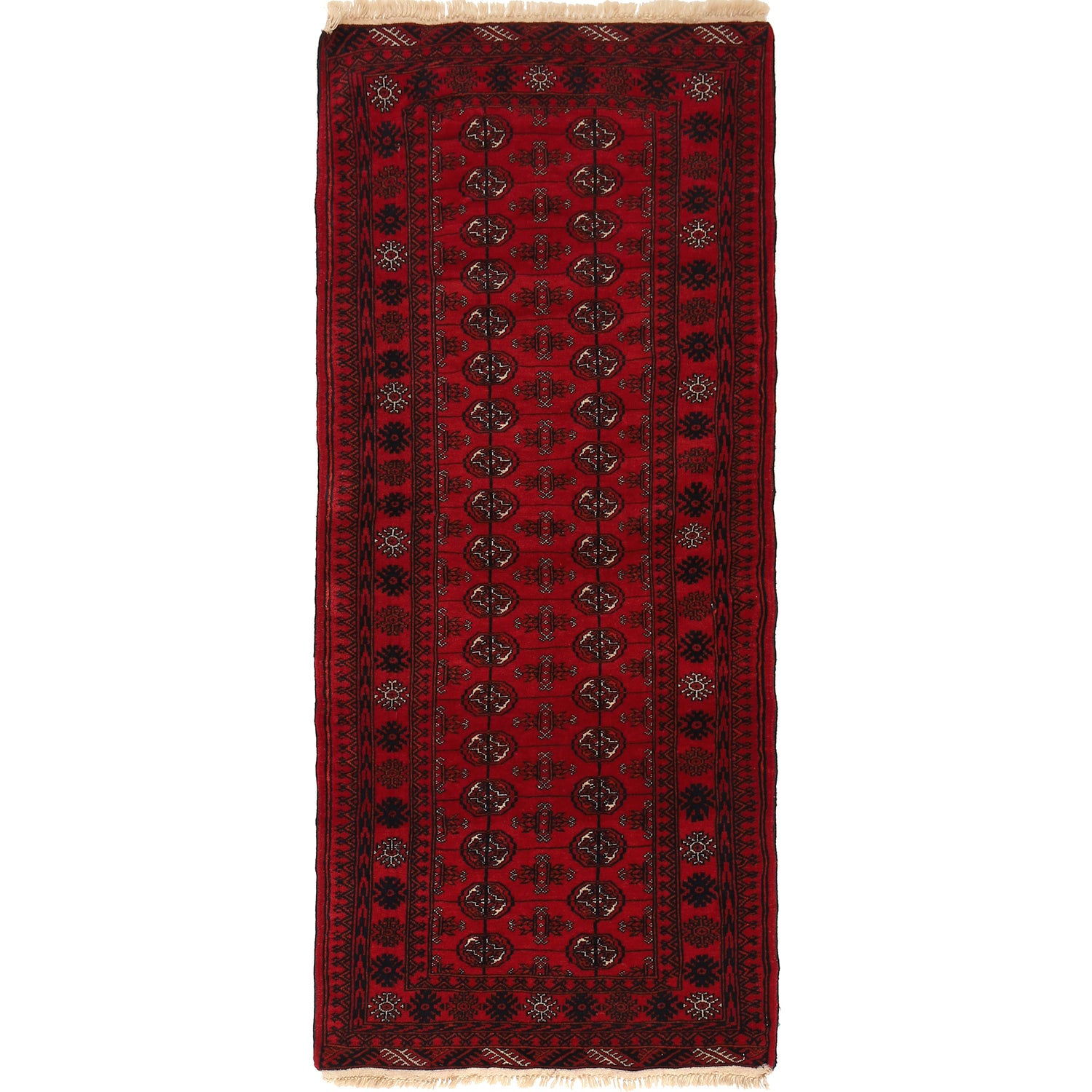 Bokhara Rug Handmade Vibrant Red Medallion 6' Runner