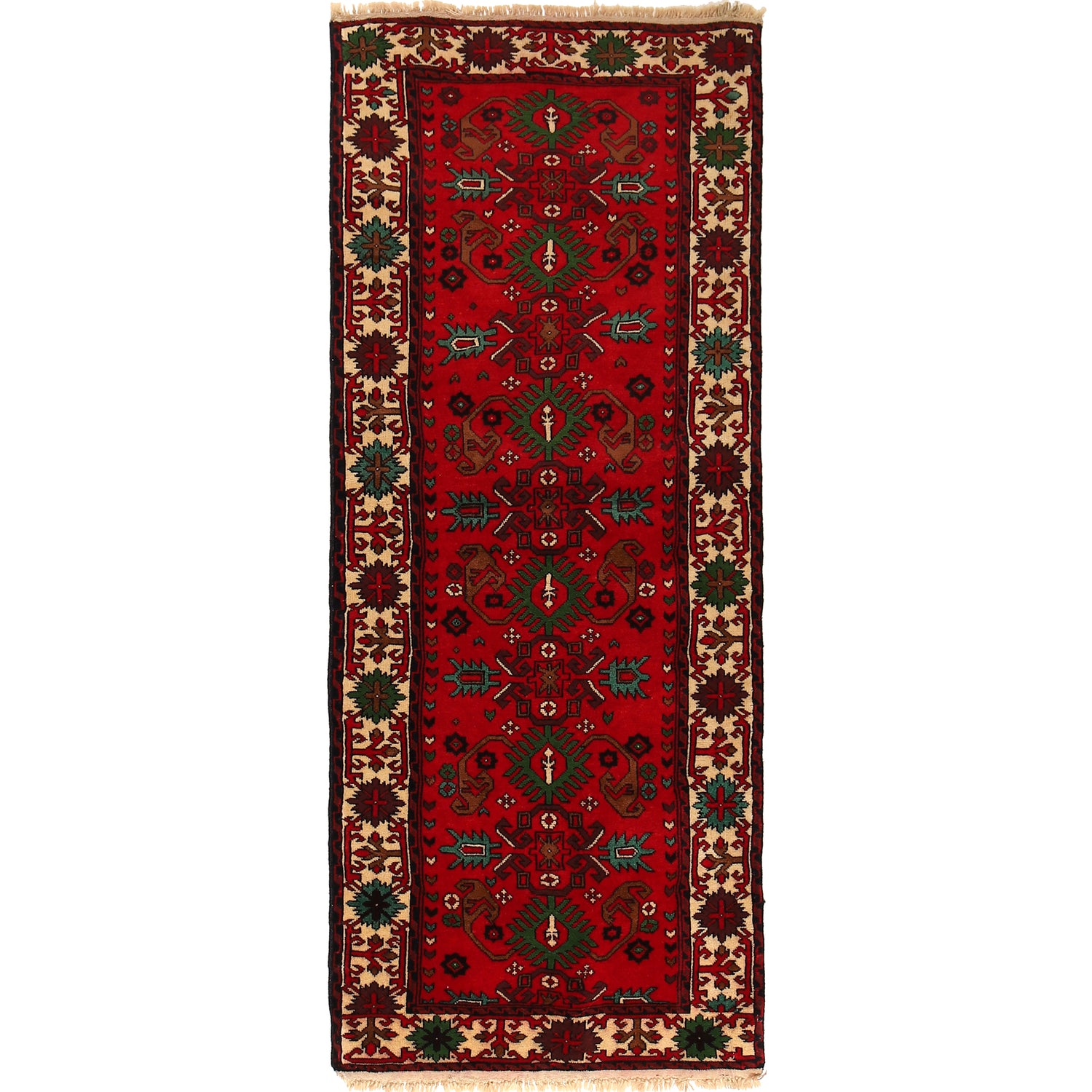 Bokhara Rug Handmade Vibrant Red Medallion 6' Runner