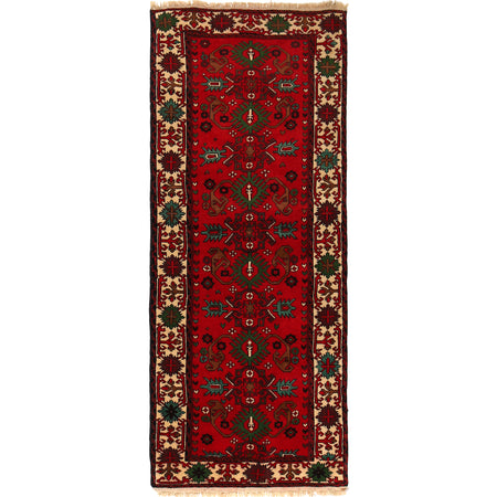 Bokhara Rug Handmade Vibrant Red Medallion 6' Runner
