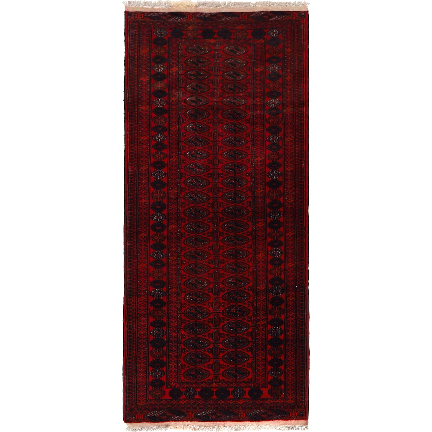 Bokhara Rug Handmade Vibrant Red Medallion 6' Runner